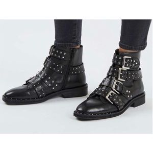 Topshop Leather Moto Booties